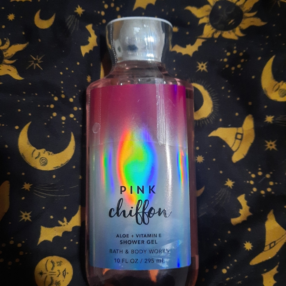 Pink chiffon bath and body works shower gel